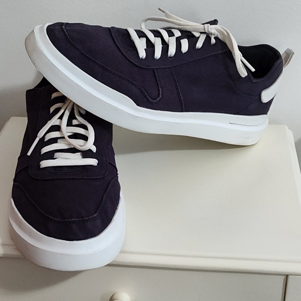 Cole Haan Grandpro Rally Pro blue canvas court sneakers, VG used cond., size 10M